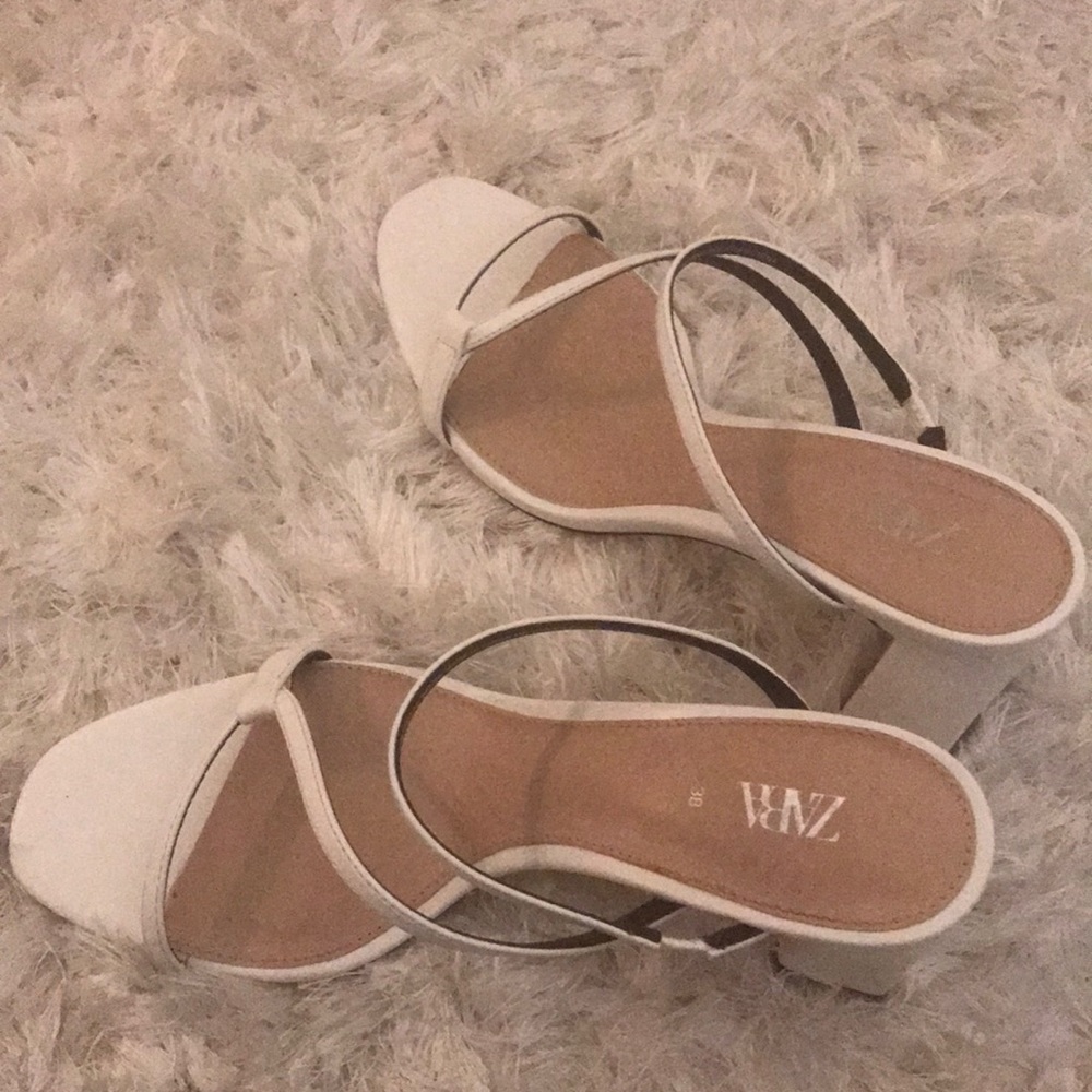 Zara white sandals